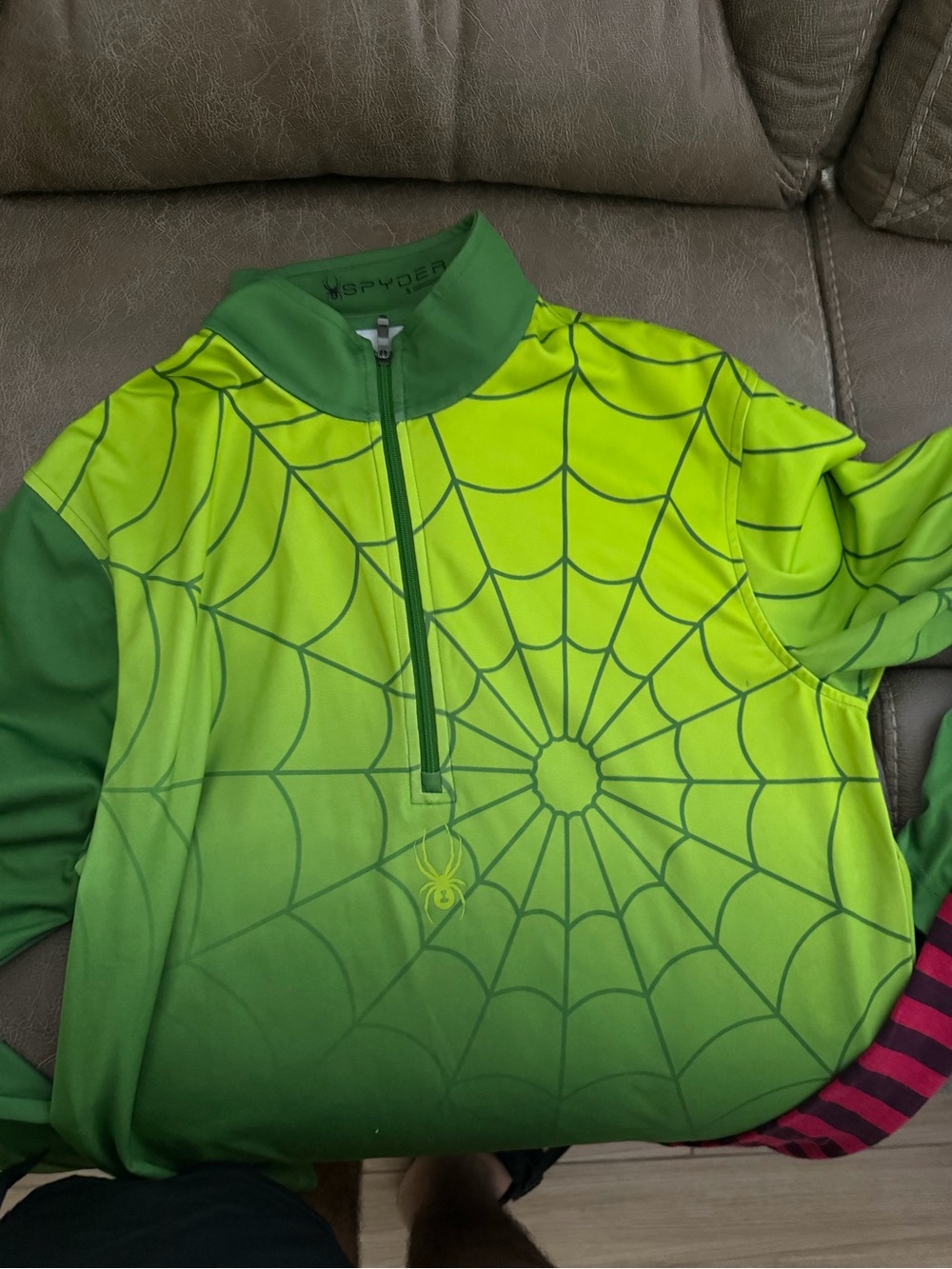 Spyder Kids Green Spiderweb Half-Zip Pullover